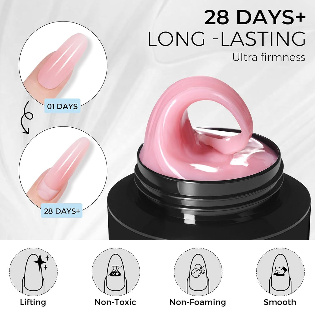 TOMICCA 3D Nail Gel Sculpting Gel for Nail Art 50g Gel Nail Art Non Sticky Hand Carving Gel UV LED Nail Extension Gel Solid Builder Gel for Nails Nude Pink