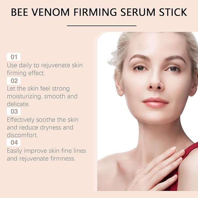 Bee Venom Firming Serum Stick, Advanced Firming & Wrinkle-Reducing Cream, Restore Skin Elasticity,Lifts, Plumps and Firms Skin, Natural Bee Venom Serum for All Skin Types