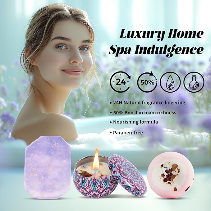 Mothers Day Gifts - Cute Gifts, Lavender 6-Piece Set for Women, Christmas Gifts