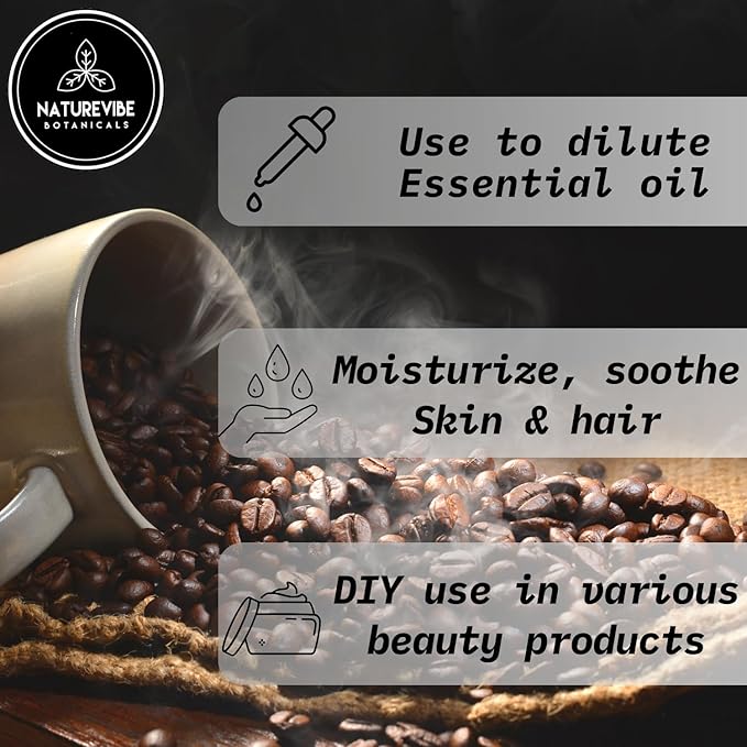 Naturevibe Botanicals Coffee Bean Oil 32 Ounces | 100% Pure and Natural | Great for Skin Care and Hair Care