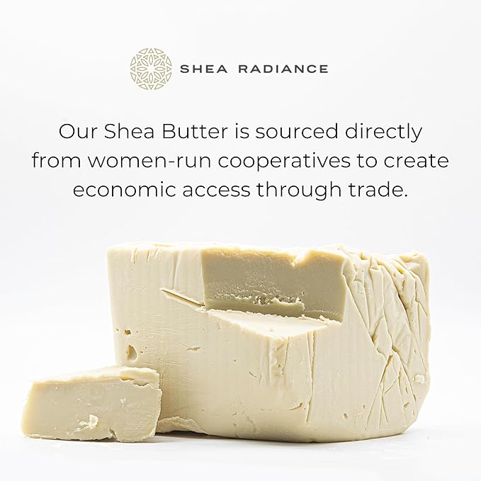 Shea Radiance P.U.R.E Raw Shea Butter | 100% Natural & Unrefined Body Butter | Soothes, Softens, & Increases Collagen | Long Lasting Moisture | Moisturizer for Sensitive Skin | Unscented (14 oz)