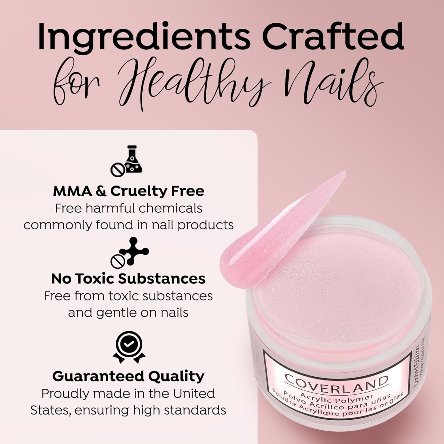 TONES Coverland Acrylic Powder | Her Majesty | 3.5Oz | Limited Edition | Professional Nail Enhancement | Strong - Long Lasting Formula | Bubble Free Finish