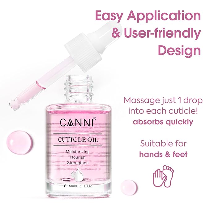 CANNI 15ml Cuticle Oil Nail Oil Cuticle Oil Care for Nail, Moisturizes and Conditions Skin, Stronger Nails Spa and Hand Manicure Essentials for Repaired Thin Nails DIY Home Nail for Women