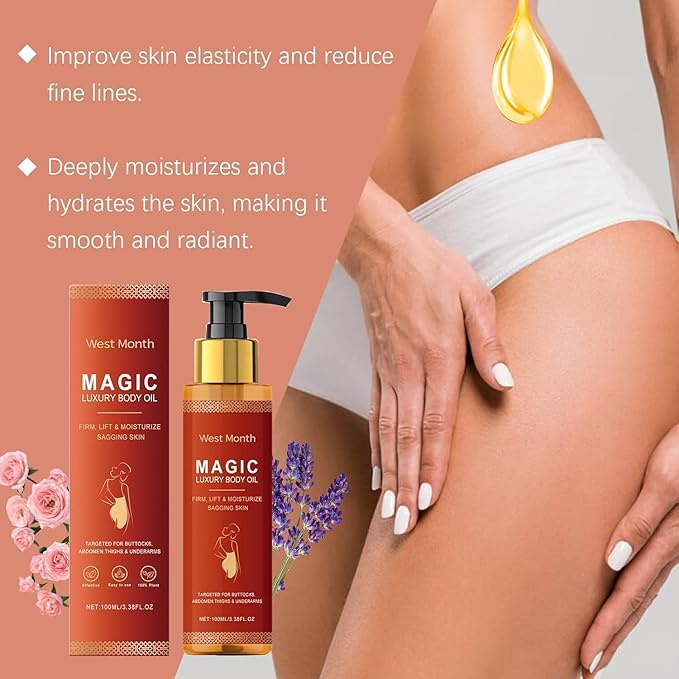Body Firming Oil – Full Body Use, Hydrating and Firming Skin Oil for Arms, Chest, and Thighs – with Vitamin E, Rosehip, and Almond Oil. (1)