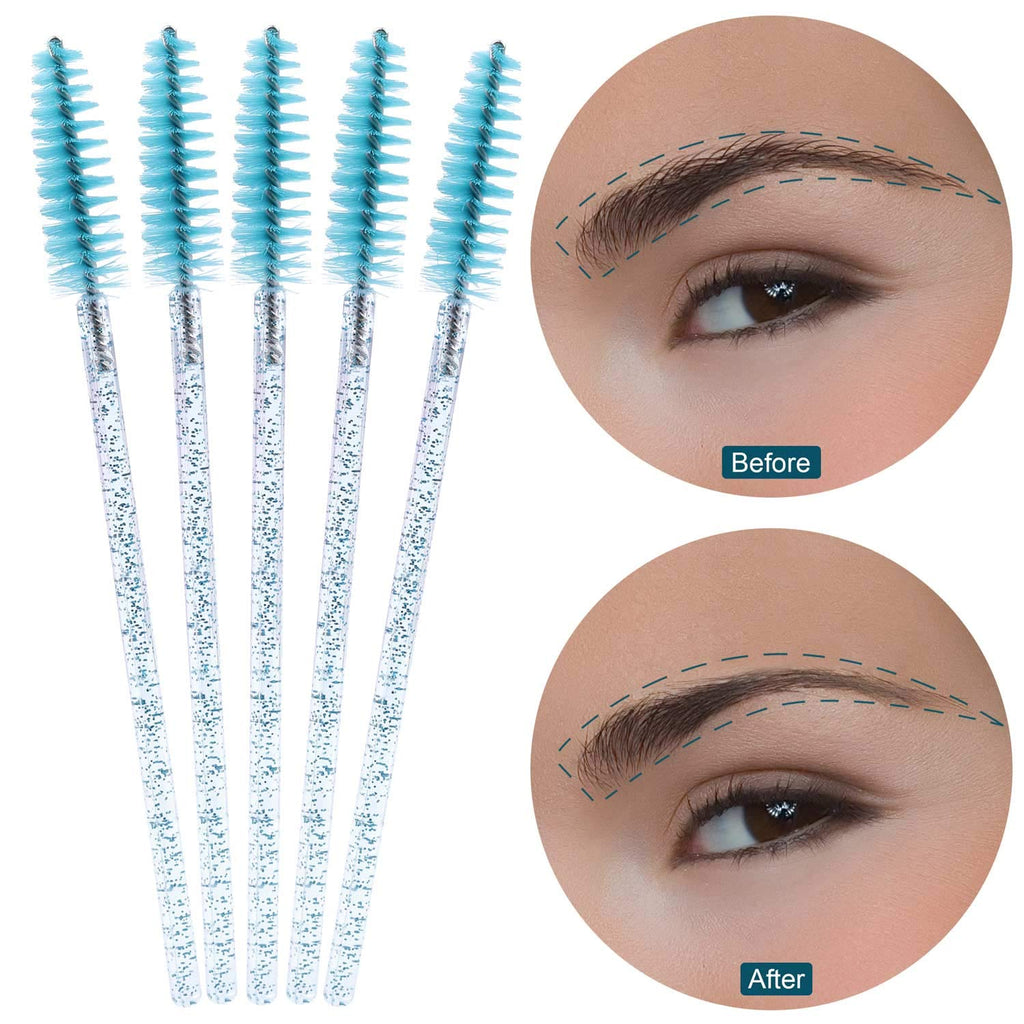 Tbestmax 1000 Disposable Mascara Wands Eyelash Brush Spoolies for Eyebrow Eye Lash Extension Blue