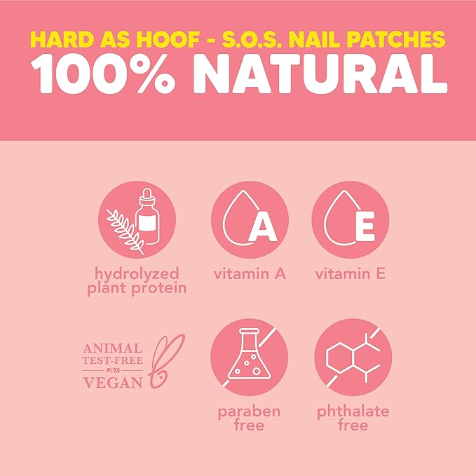 Onyx Professional Hard as Hoof S.O.S Nail Patches - Nail and Cuticle Strengthening Treatment Repair Patches, Nail Growth, Repair, 20 Count