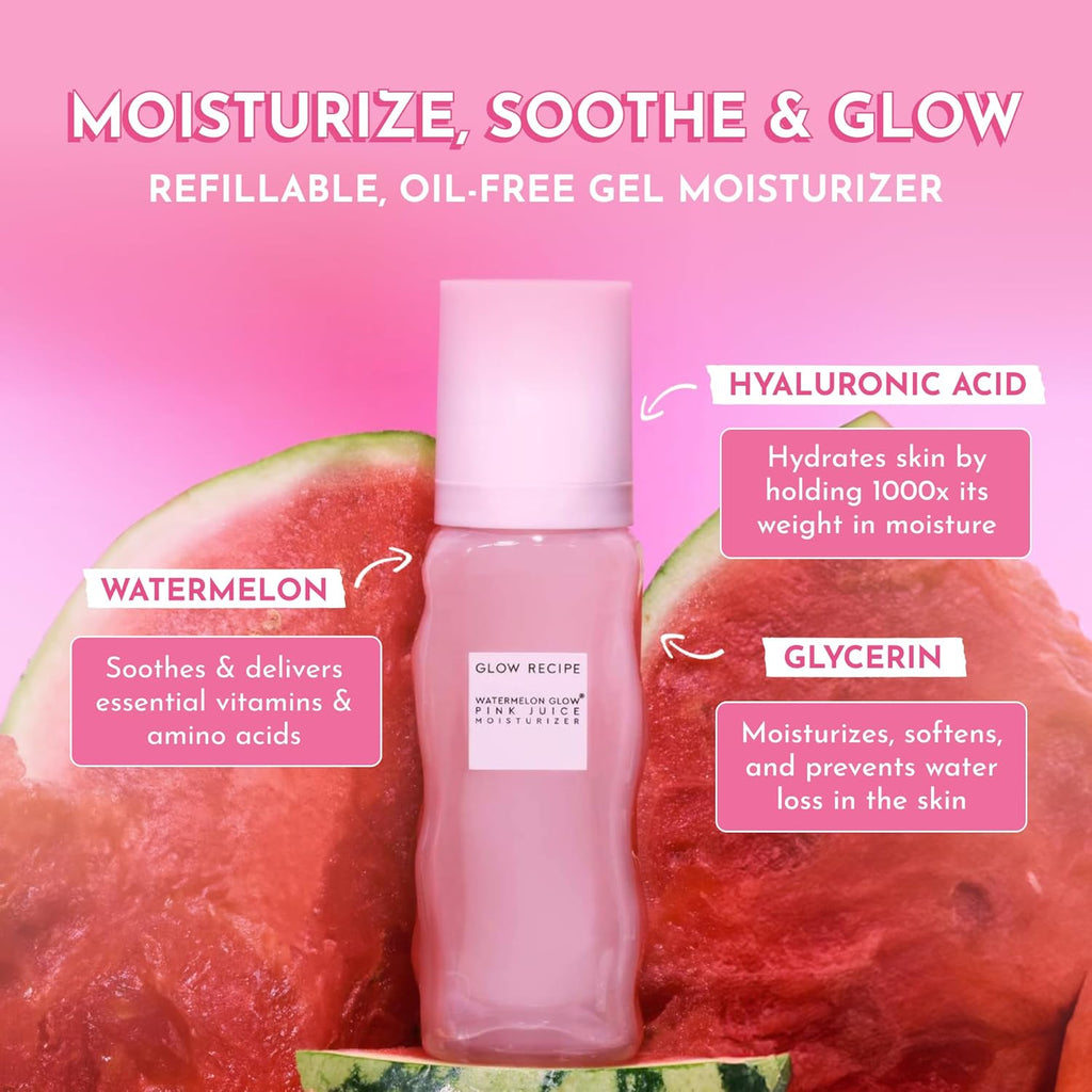 Glow Recipe Limited Edition Pride Pink Juice Water Gel Face Moisturizer - Hydrating Hyaluronic Acid, Radiance Boosting, Non-Comedogenic, Oil-Free, Long-Lasting Korean Skin Care for Oily Skin (50ml)