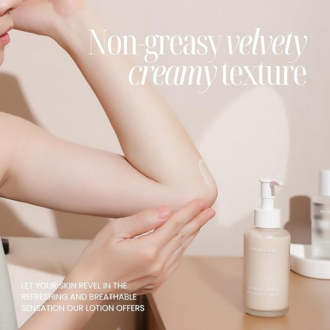 Organic Oatmeal Lotion - Nurtures Dry Itchy Skin Plant-Based Body Moisturizer with Aloe Vera + Shea Butter 3.38 fl. oz