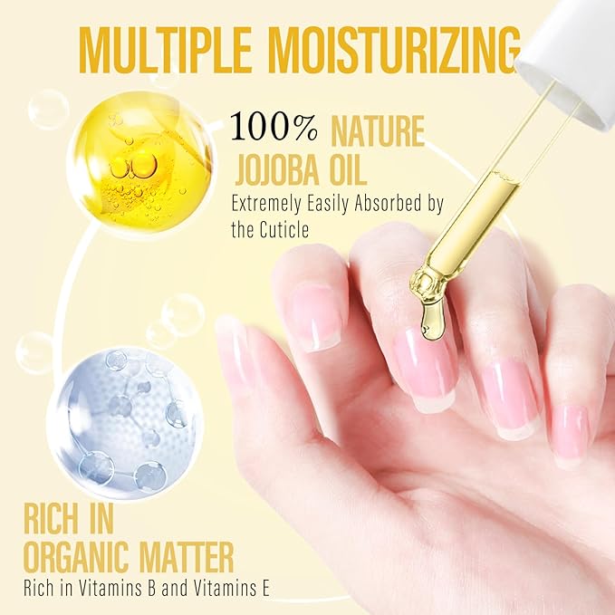 CHUCHU Organic Cuticle Oil for Nails: Pineapple Jojoba Nail Oil with Vitamin B & E - Moisturizes Repairs and Promotes Nail Growth - Prevents Dryness Hangnails and Chapped Skin 15ML