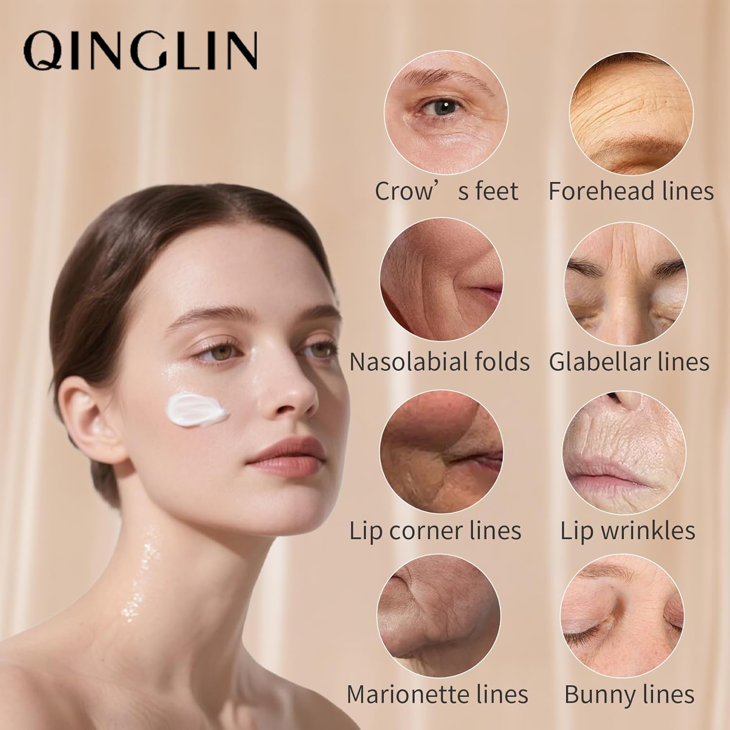 QINGLIN Polypeptide Tightening Anti-Wrinkle Cream, Firming and Smoothing Face Moisturizer， Lift & Hydrate Full Face for Youthful Skin