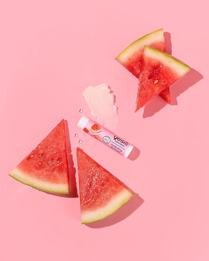 Yes To Watermelon Skincare Essentials Set – Face Wipes, Hand Cream, Lip Balm, Hydrating Moisturizer,
