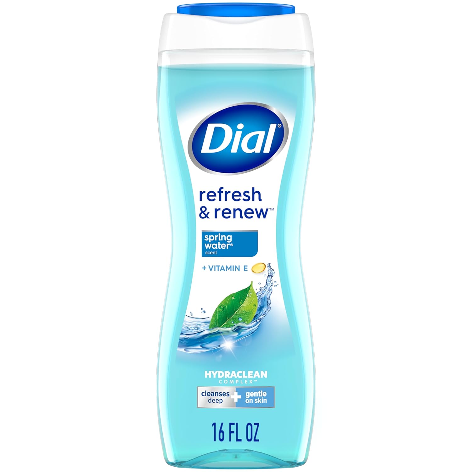 Dial Body Wash, Refresh & Renew Spring Water, 16 fl oz (Pack of 4)
