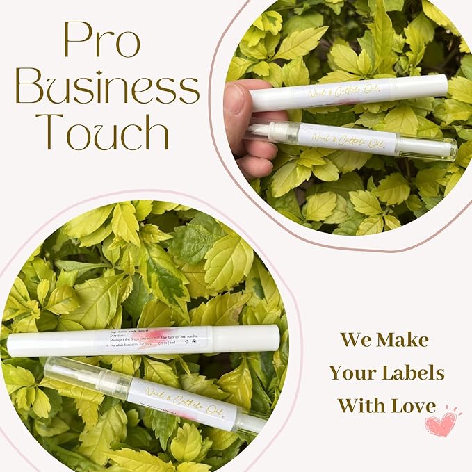 Empty Cuticle Oil Pen Label Sticker for Nail Tech Manicure Nail Artist Must Haves Nail Growth Care Packaging Staff 100pcs (white 1 x 2in)