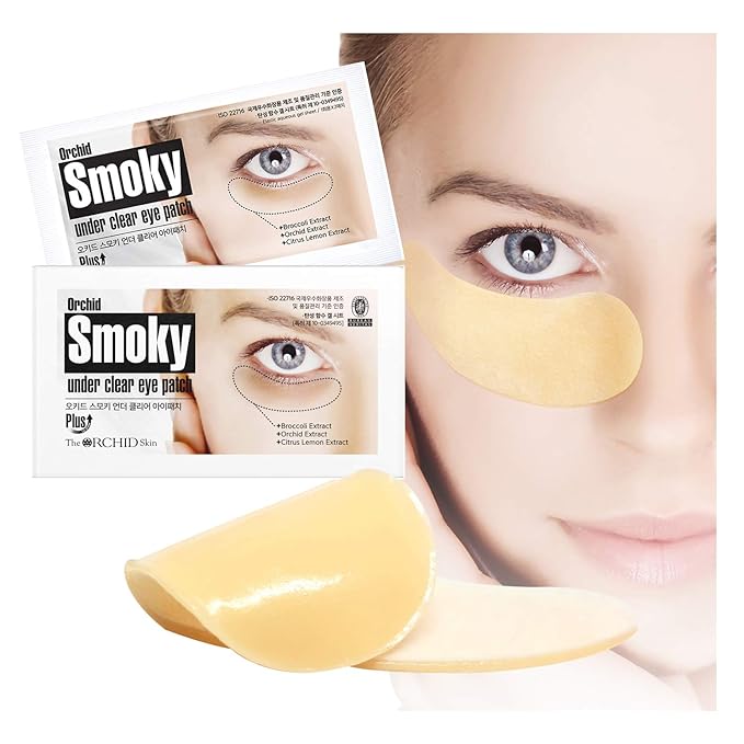 The Orchid Skin Eye Patch Skin Care Eye Masks for Dark Circles Korean Beauty 1oz Orchid Smoky Under Clear Eye Patch Pack of 10