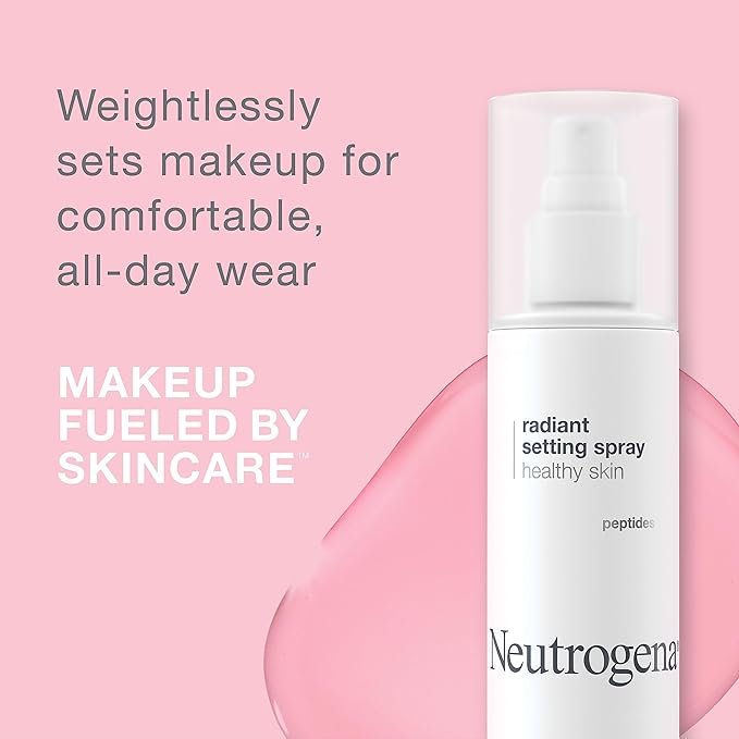 Neutrogena Radiant Makeup Setting Spray, Long-Lasting & Weightless Face Setting Mist for Healthy Looking, Glowing Skin, 3.4 Fl Oz