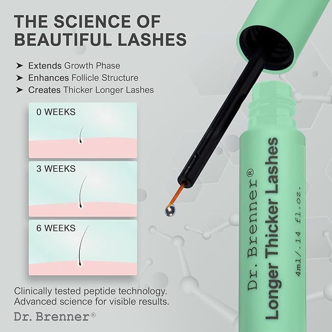 Dr, Brenner peptide eyelash enhancing serum for thicker, longer and fuller lashes