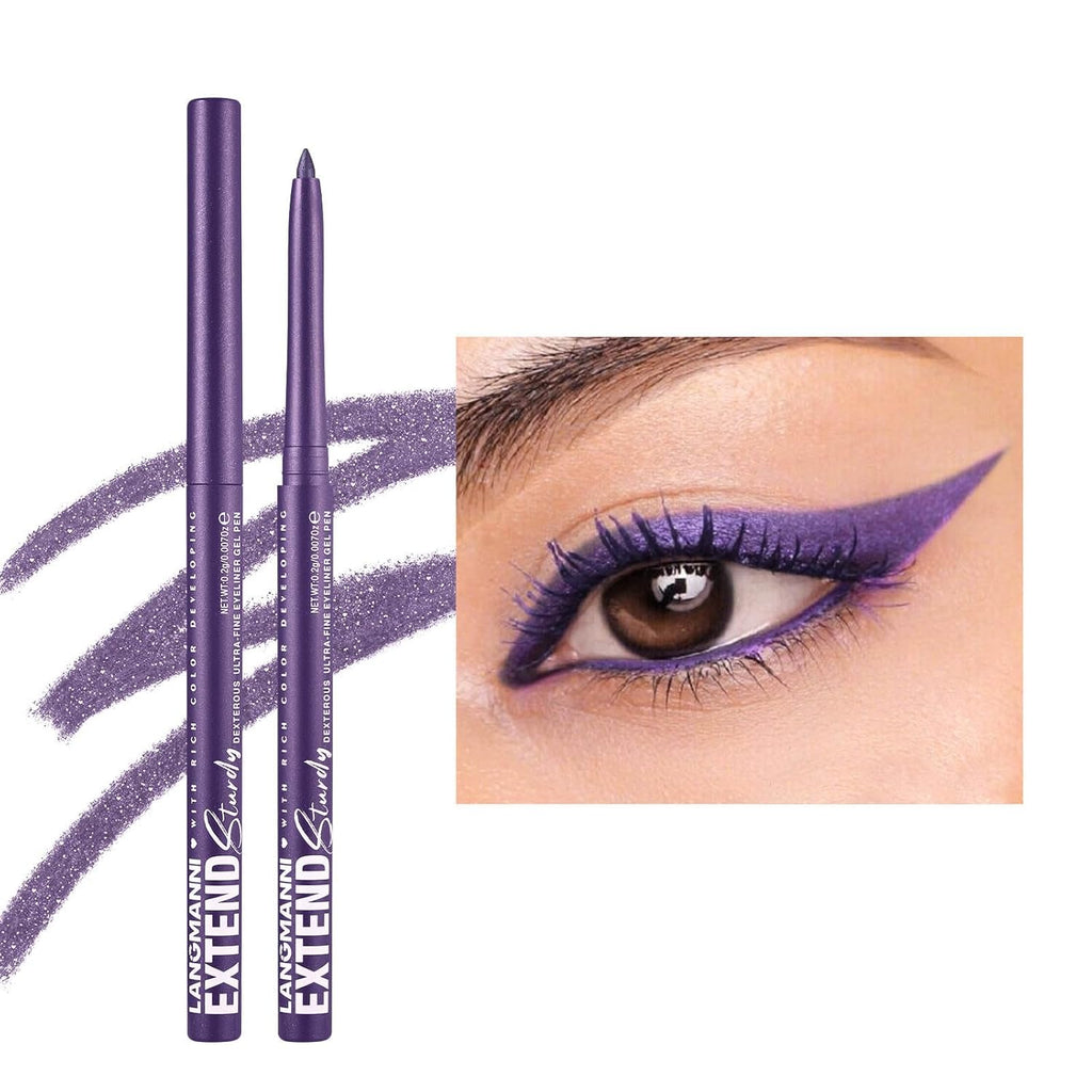 Purple Waterproof Eyeliner Pencil Retractable Cream Purple Gel Eyeliner Smudge-proof Hypoallergenic (06#)