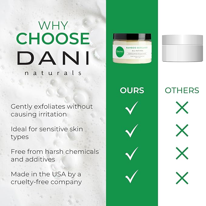 Naturals Sugar Scrub - Exfoliating Bamboo Bergamot – Organic cane sugar and shea butter gently exfoliate and nourish skin, leaving it smooth, refreshed, and hydrated – 14 oz