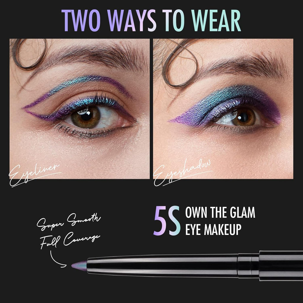BEPHOLAN Metallic Eyeliner, Blue Purple Shifting Colors Glitter Waterproof Eyeliner, 24h Long-Lasting Pen, Purple-Blue (NORTHERN LIGHT)