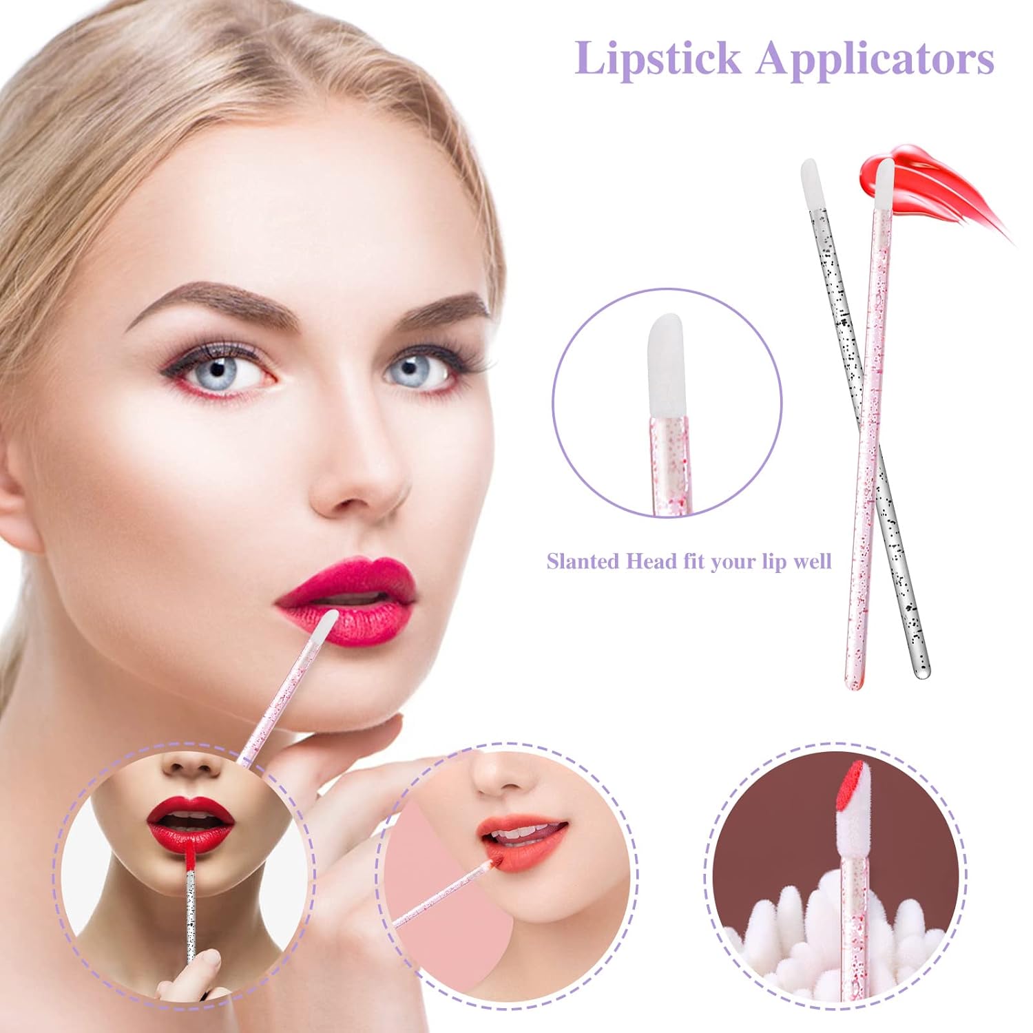 270 PCS Crystal Disposable Makeup Applicators Kit, Makeup Artist Must Haves Tools 100 Mascara Wands 100 Lipstick Applicators 70 Eyeliner Brushes with Organizer Box Christmas Gifts for Women