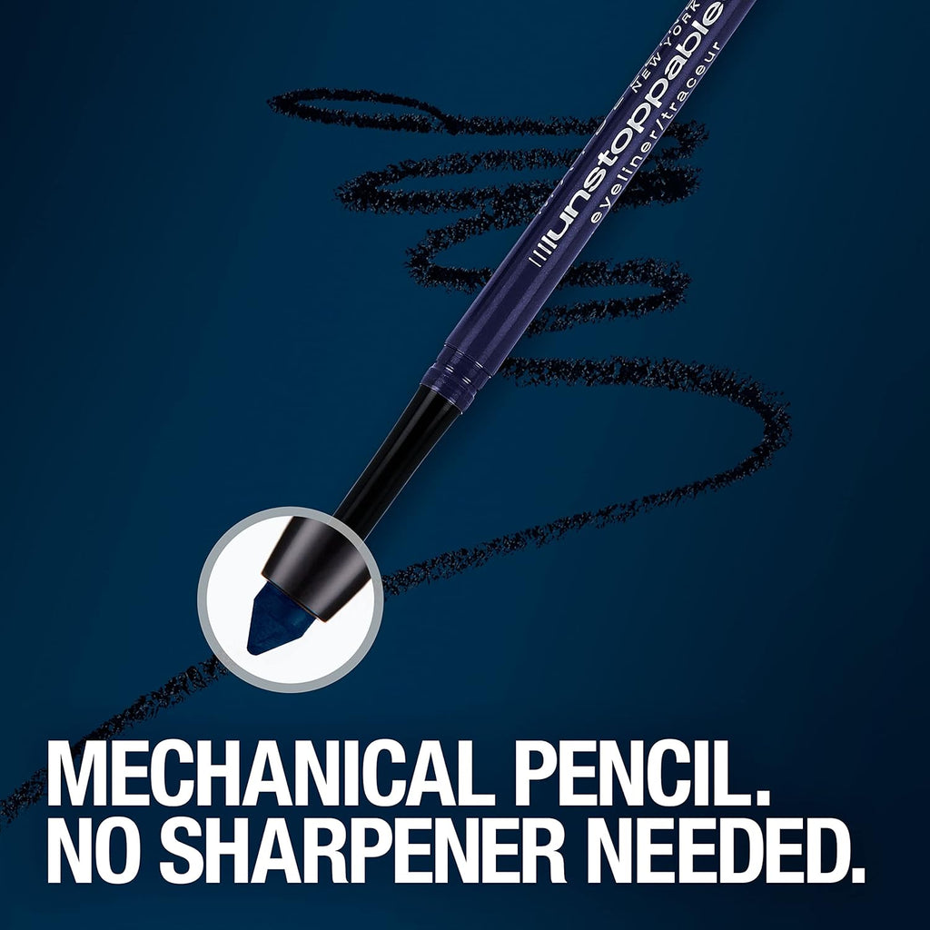 Maybelline Unstoppable Waterproof Mechanical Black Eyeliner Pencil, Easy to Apply, Smooth Glide, Up to 24 Hour Wear, Onyx