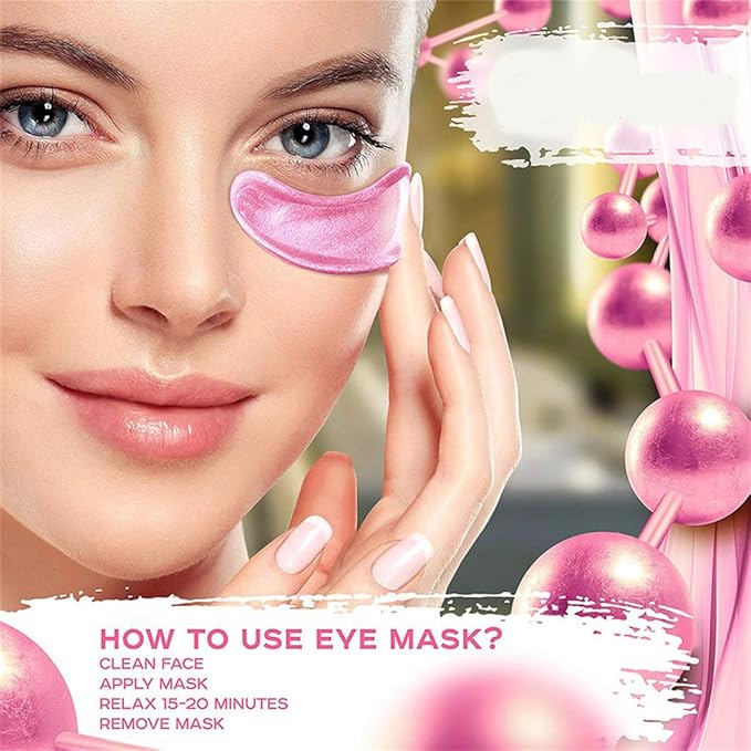 Under Eye Patches - 30 Pairs Collagen Eye Mask Eye Patches for Puffy Eyes and Dark Circles, Anti Aging Moisturizing Gel Eye Pads Under Eye Mask, Pink