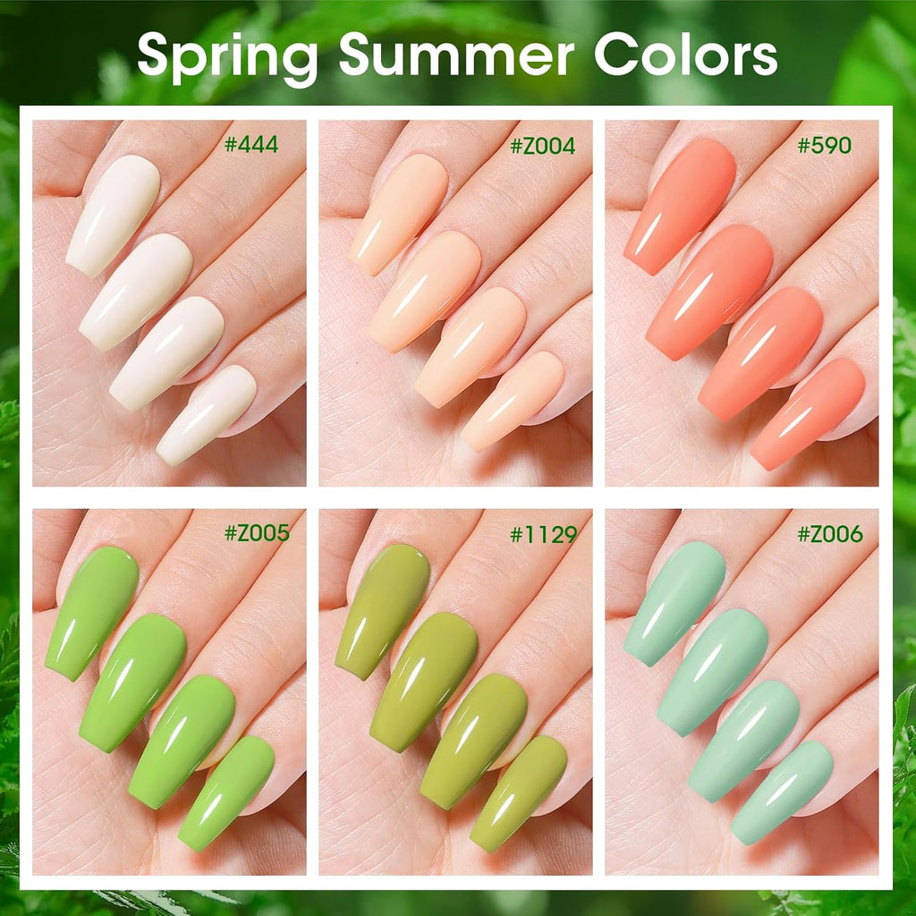 GELLEN Spring Summer Regular Nail Polish Non Gel, Fast Air Drying Traditional Nail Polish No UV Light Needed, Nude Green Set for Women Manicure Home Salon St. Patricks Day, Hema Free, 10ml