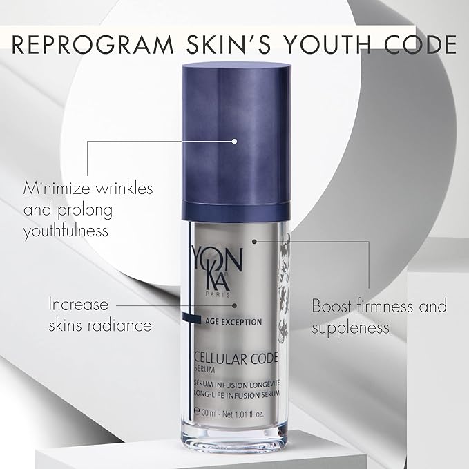 Yon-Ka Cellular Code Serum (30 ml) Anti-Aging Face Serum, Firm Skin and Soften Appearance of Wrinkles with Cell-Energy Natural Youth Complex, Paraben-Free
