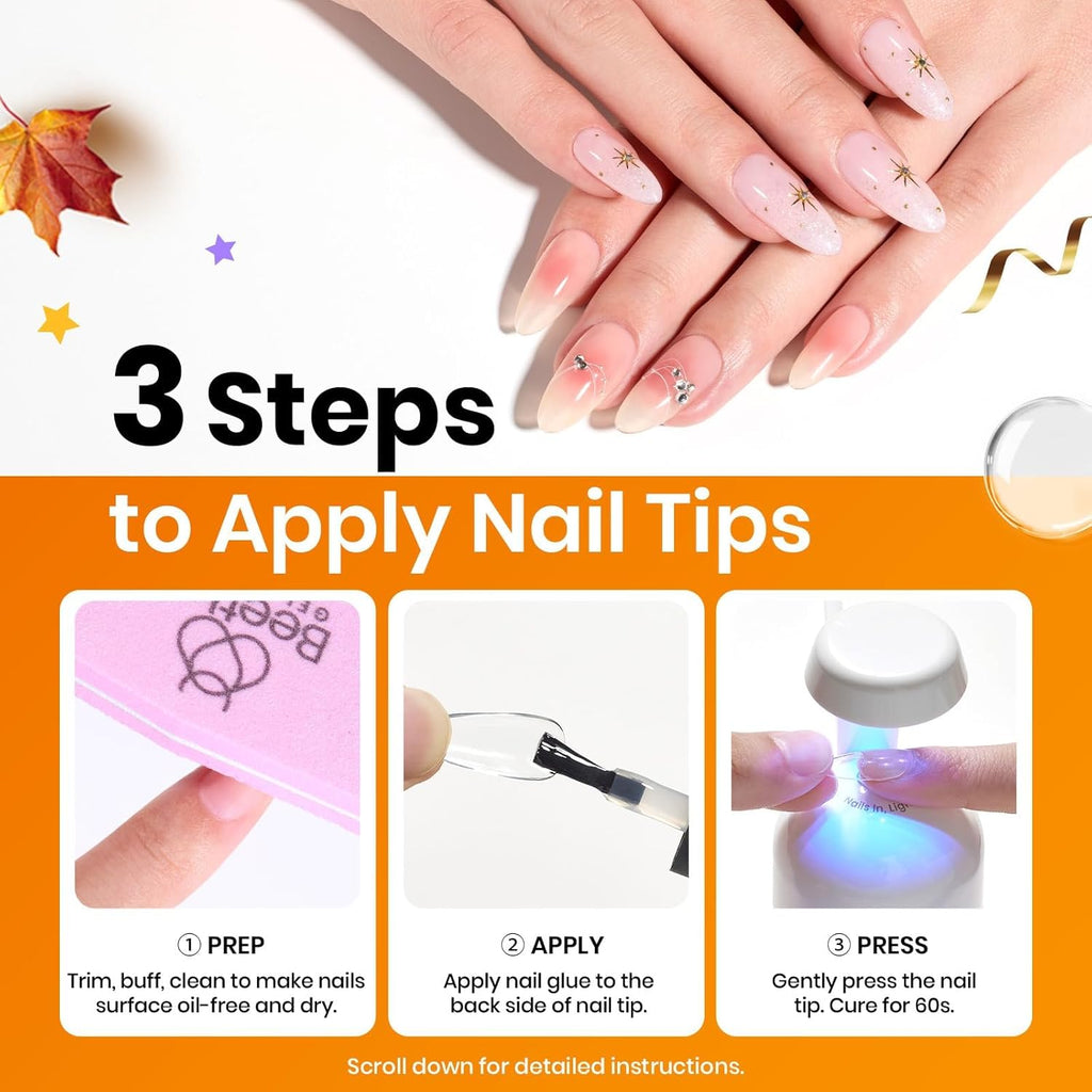 Beetles 15ml Gel Nail Glue 9 in 1 for Acrylic Nails Tips and Clear Press on Nails, Long Lasting Extension Glue, Base Coat, Blooming Art Gel, Fall Halloween Nails, U V Light Cured