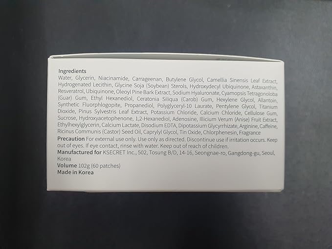 KSECRET Instant Relief Eye Gel Patches, 102g/3.45oz. 60pcs (15 full pairs) with CAFFEINE | Korean Skincare | Under Eye Cooling Masks for Anti-Wrinkles, Dark Circles, Puffiness, and Under Eye Bags…