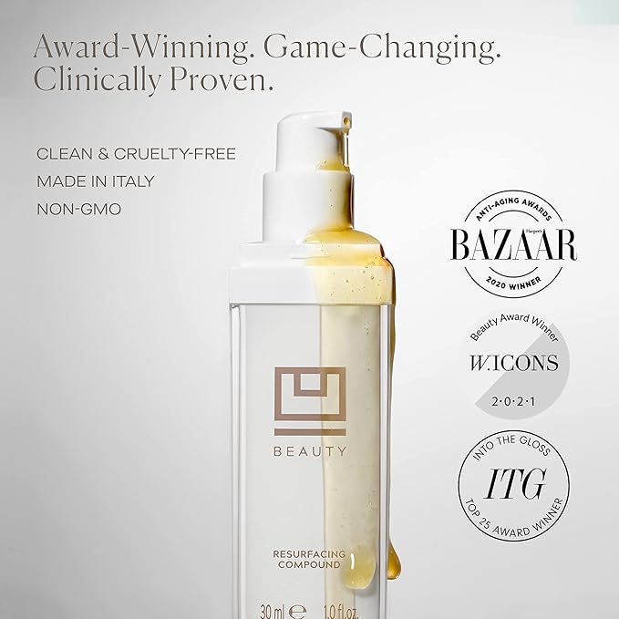 U Beauty - The U Beauty Duo - Resurfacing Compound & SUPER Hydrator Set - Vitamin C & E, Retinol, Hyaluronic Acid - Moisturizing Face Serum Duo for Smooth, Hydrated and Softer Skin, Set of 2 0.5 fl oz