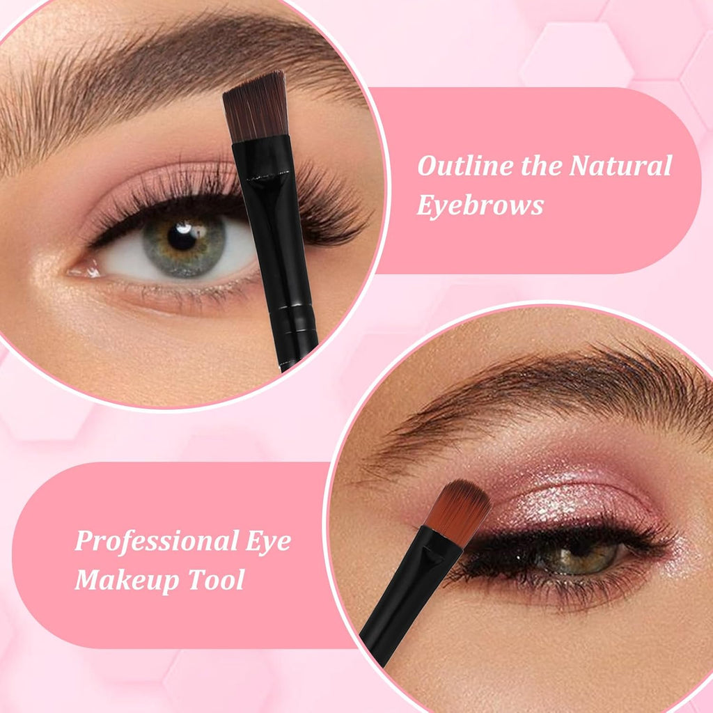 200 Pieces Disposable Eyebrow Brushes Makeup Brush Set, 50PCS Angled/Round Eyebrow Brushes 50PCS Double-End Eyeshadow, 100PCS Lip for Women Girls Salon Beauty Cosmetic Make up Tool