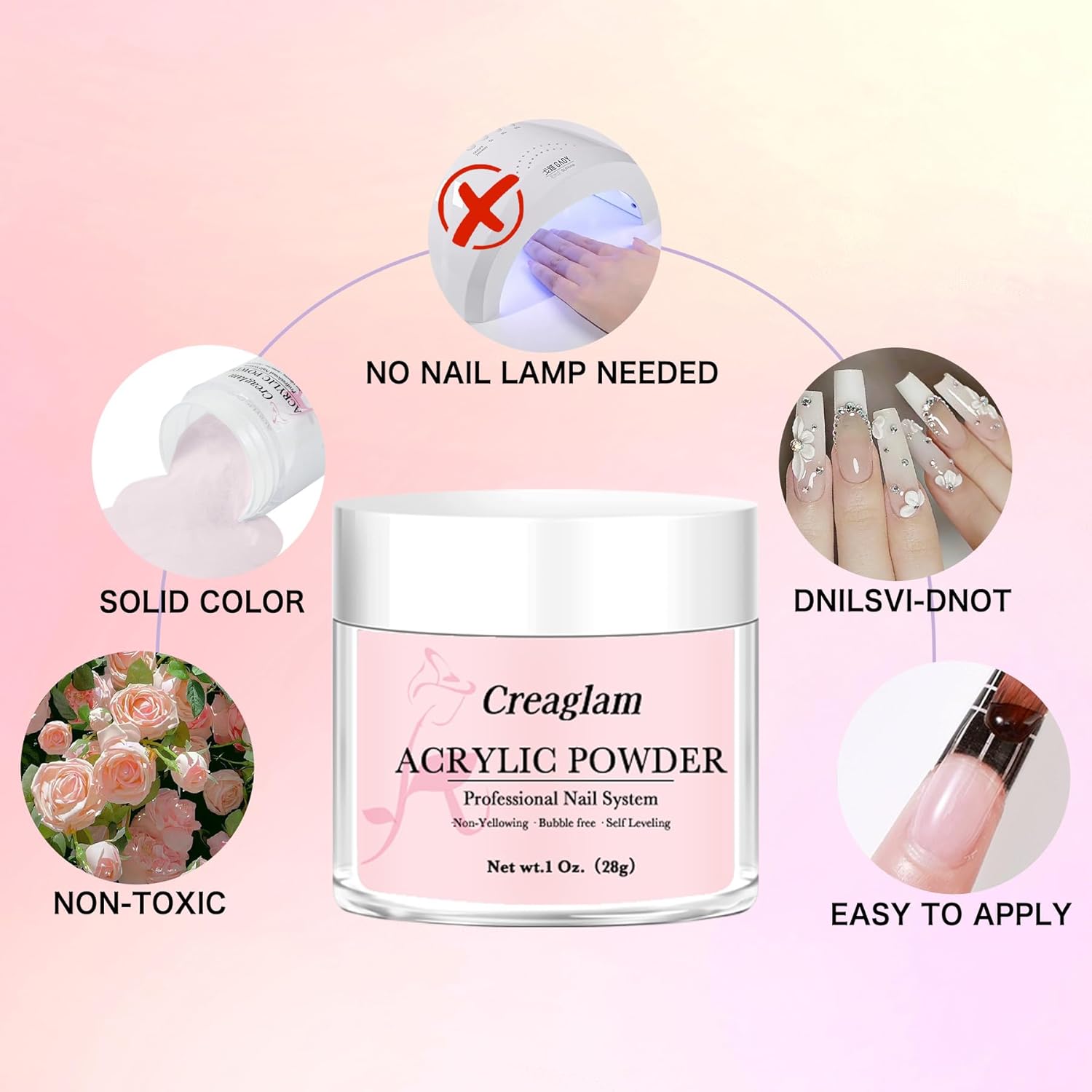 Acrylic Powder Large Capacity: 3Pcs 1 Oz. Festival Bloom Pink Marshmallow Super Nail Polymer for 3D Art Carving French Extension - 28g White Professional Acrylic Powder No Need Lamp