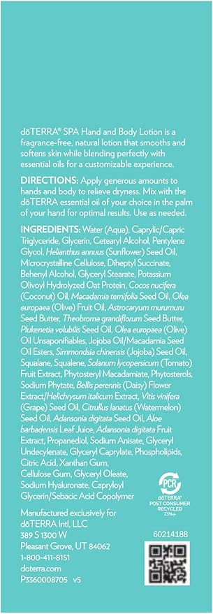 doTERRA SPA Hand & Body Lotion - 6.7 fl oz