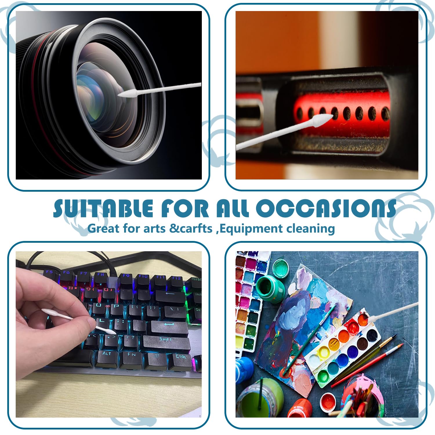 500pcs Precision Tip Cotton Swabs/Double Pointed Cotton Buds for Makeup