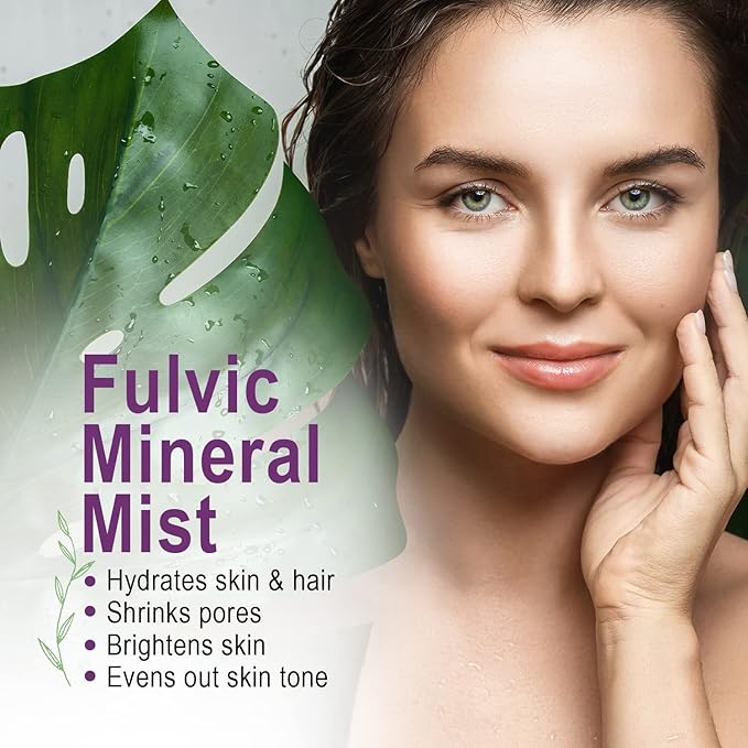 Vital Earth Minerals Fulvic Mineral Facial Mist for Skin Care & Hair - Hydrating Face Spray, Cellular Renewal & Repair, Hydrating Mist with Antioxidants, Fulvic Acid in Pure Water, 8 Fl Oz