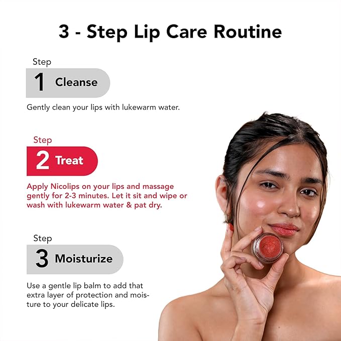 BellaVita Luxury NicoLips Lip Scrub 20gm | Lip Balm For Exfoliation & Dark Lip Moisturizing | With Goodness of Beetroot, Shea Butter & Walnut Lip Scrub | Lip scrubber exfoliator for Women and Men