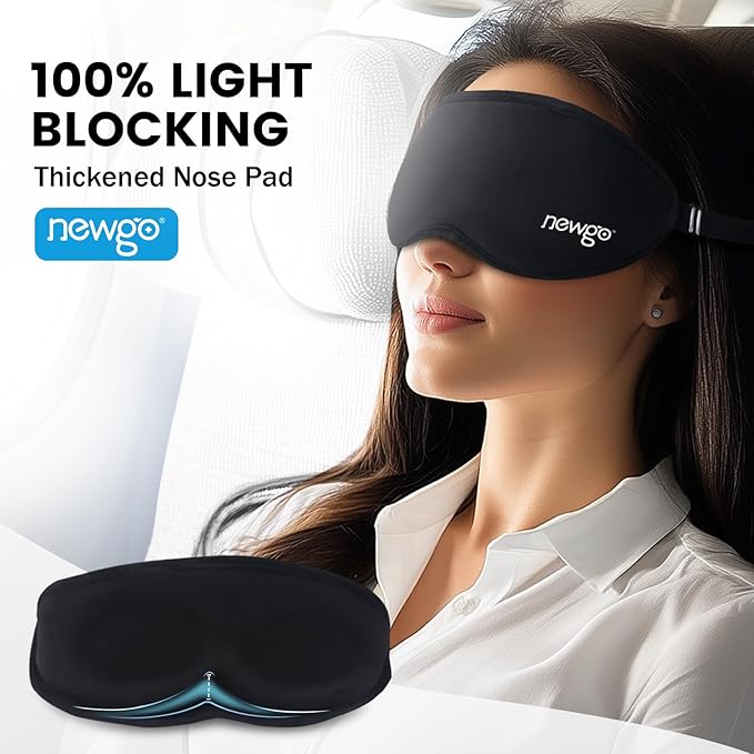 NEWGO Cooling Gel Eye Mask 3D Soft Cold Eye Mask, Eye Ice Pack with Zero Eye Pressure Hot Cold Therapy Blackout Sleep Mask for Puffiness, Dark Circles, Dry Eyes, Headaches and Stress Relief