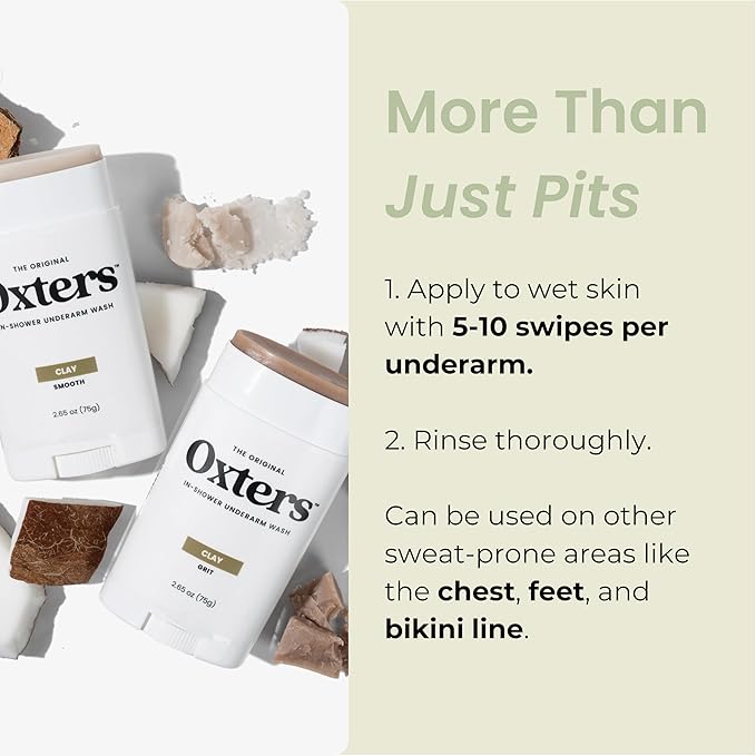 | In-Shower Underarm Wash for Women and Men | Natural Ingredients with Oatmeal, Sea Salt, Coconut Oil, and Honey | Oatmeal Grit