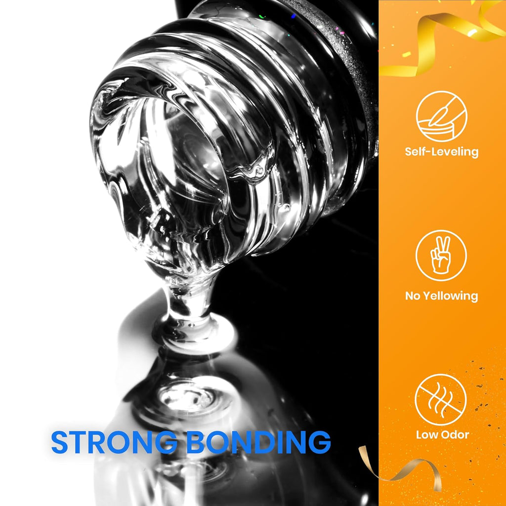 Beetles Gel Polish 9 in 1 Nail Glue with New Formula, 0.5 Fl Oz Super Strong Brush in Nail Gel Glue for False Nails Tips, Rhinestone, Base Gel, Blooming Nail Gel