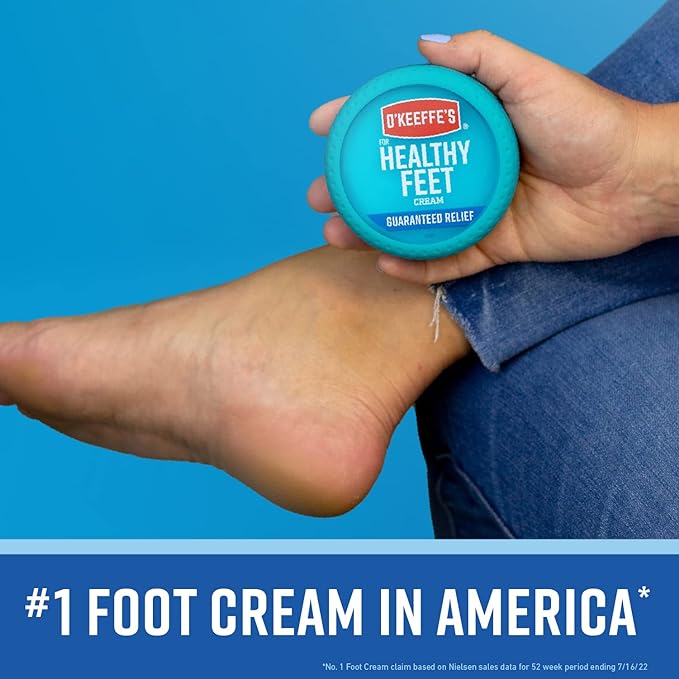 O'Keeffe's for Healthy Feet Foot Cream - 3.2 oz Jar (12 Pack) - Guaranteed Relief for Extremely Cracked, Dry Feet, Repairing Skincare, Instantly Boosts and Retains Moisture Levels