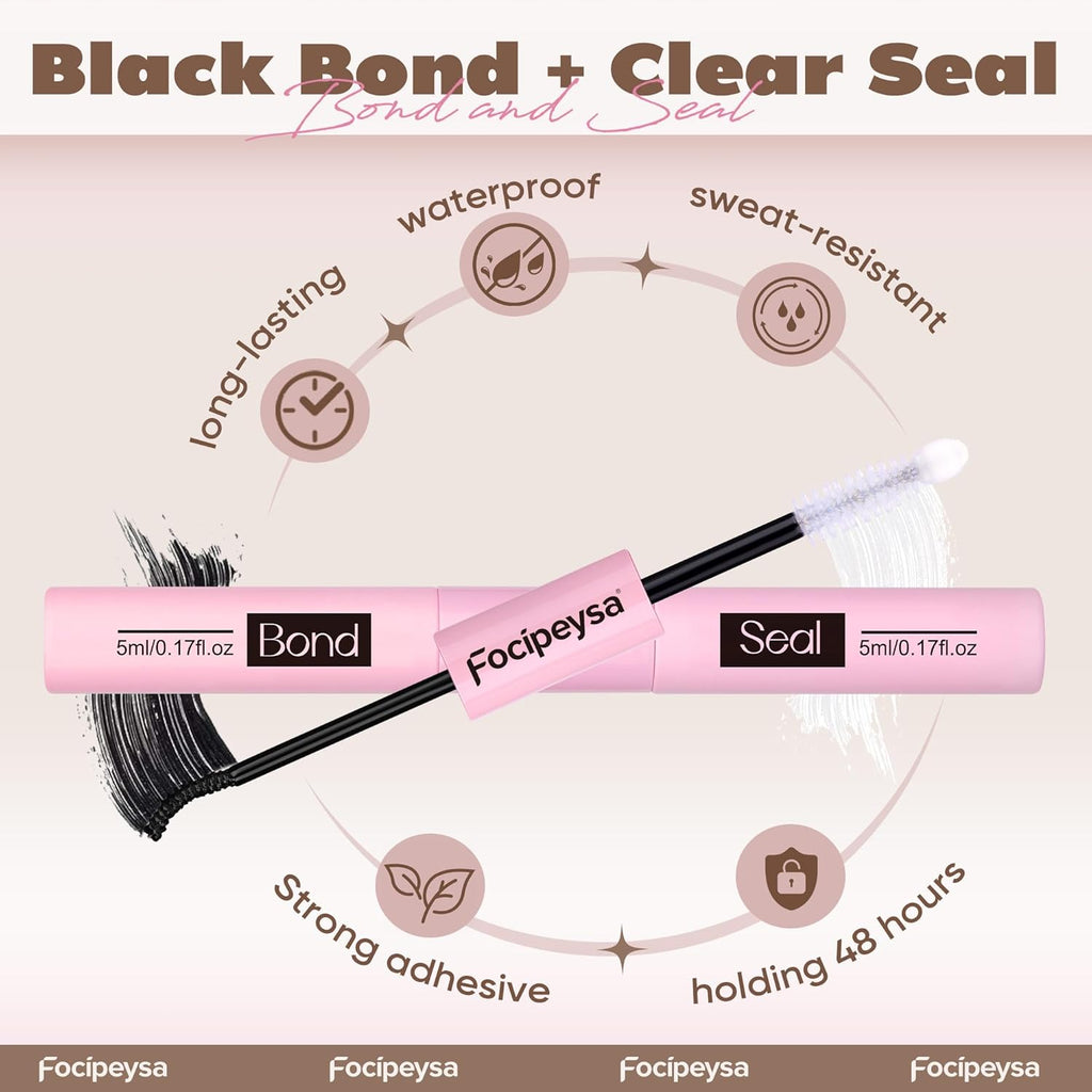 Focipeysa Full Volume Lash Extension Kit 70D 80D 90D Thick Lash Extension Kit 10-18mm Wispy Lash Clusters Individual Lashes Kit with Lash Bond and Seal for DIY Lash Extension at Home