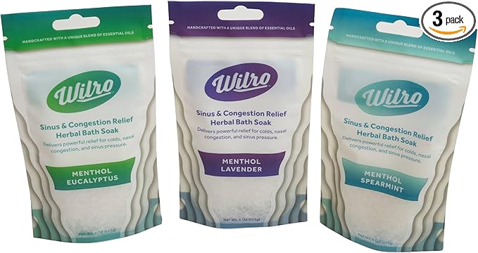Wilro Soothing Aromatic Bath Salts, 3 Pack, Variety Sampler Pack