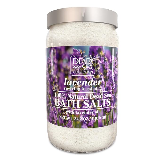 Dead Sea Collection Bath Salts Enriched- Lavender+ Himalayan +Coconut - Natural Salt for Bath -3pc X Large 34.2 OZ. - Nourishing Essential Body Care for Soothing and Relaxing Your Skin and Muscle