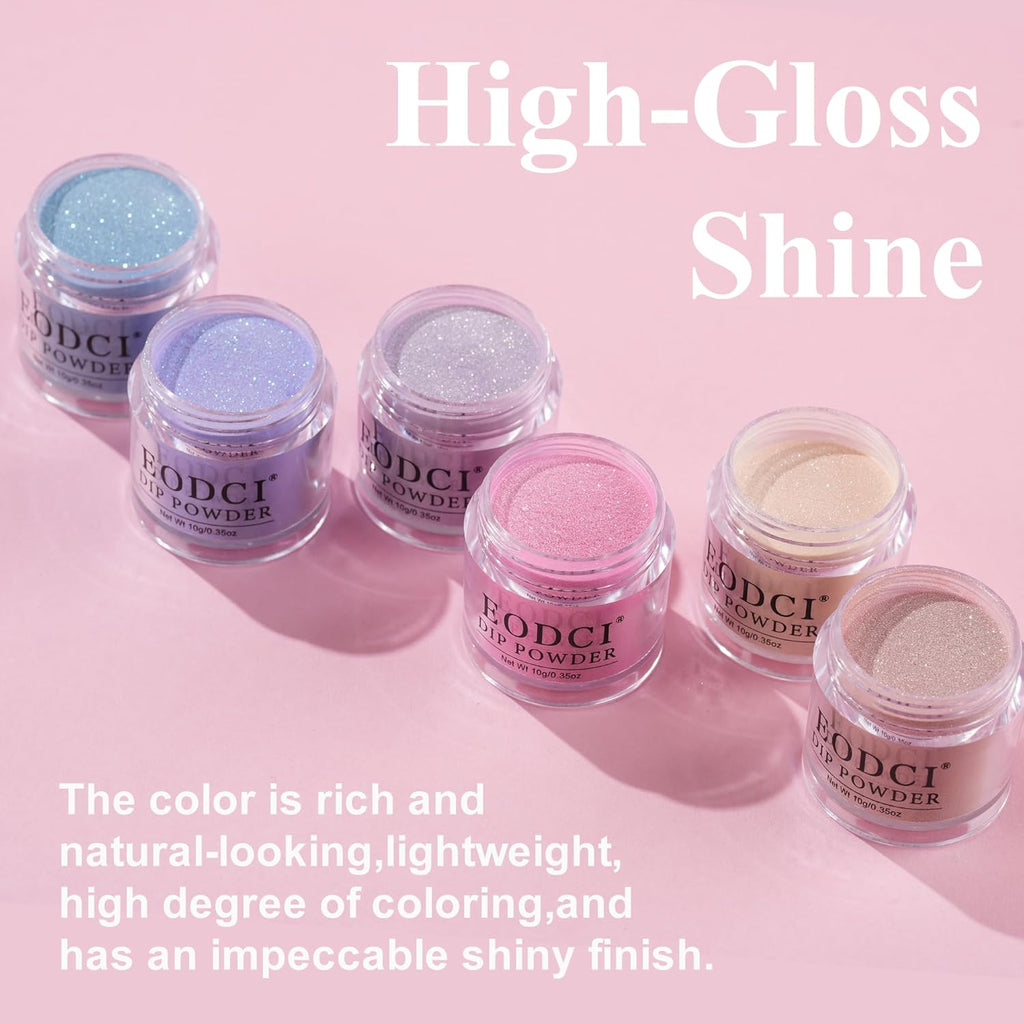 Changing Dip Powder Nail Set, 6 Colors Dipping Powder Kit With Base & Top Coat/Activator/Brush Saver,Chameleon Pink Blue Nail Dip Manicure Kits Cold Warm Temperature, No Needed Nail Lamp Curing