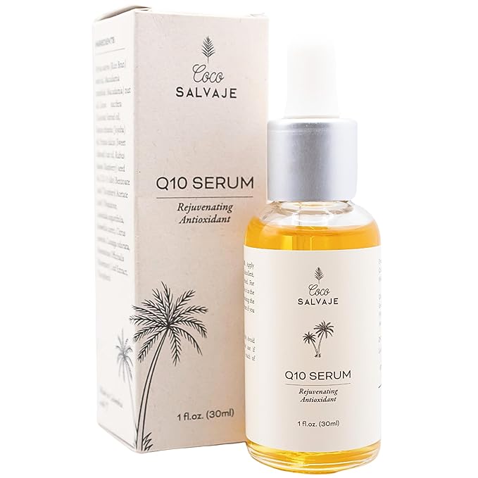 Q10 Facial Serum | Antioxidant Wrinkle-Reducing COQ10 Vitamin E Serum for Brightening and Plumping Skin and Face | Hydrating Skin Care Oil for Women, Men, and Aging Skin | 1oz