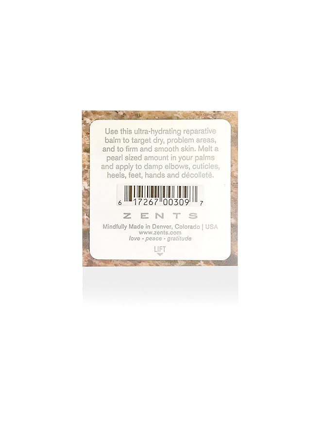 Zents Concreta Firming Repair Balm & Solid Parfum (Sun Fragrance) | Moisturizing Shea Butter & Coconut Oil for Skin | 1.25 fl oz