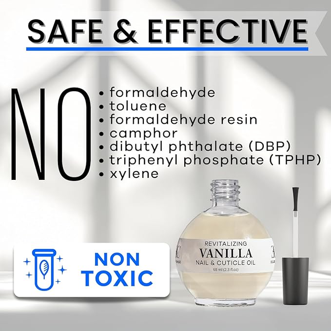 Moisturizing Cuticle & Nail Care Oil 2.3 Fl Oz - Vanilla Scented – Infused with Jojoba Oil, Aloe, Vitamin E – Nail & Cuticle Hydration, Repair, Moisturizer, Strengthener, Growth