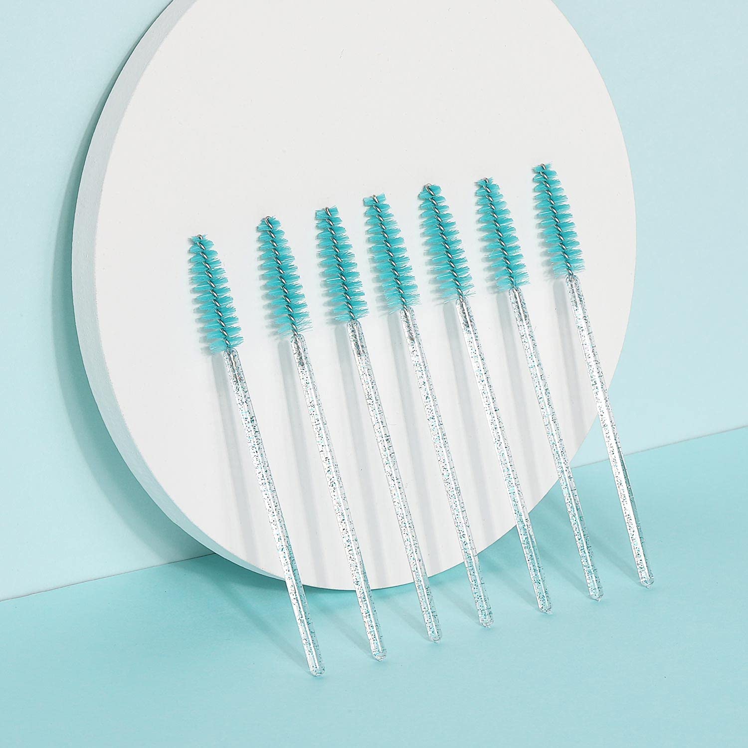 Tbestmax 300 Disposable Mascara Wands Eye Lash Brush Spoolies for Eyebrow/Eyelash Extension Blue