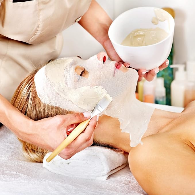 100 Pieces Gauze Mask Large Precut Gauze Face Masks Soft Pads White Net Natural Spa Skin Paper Sheet for Home Beauty Salon DIY Mesh Face Care Beauty Salons